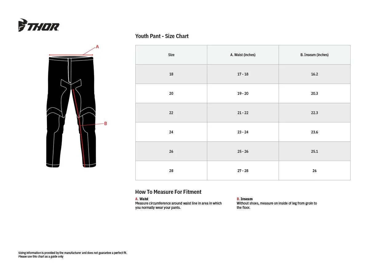 Thor Youth Pulse Combat Pants - Black/Military Green