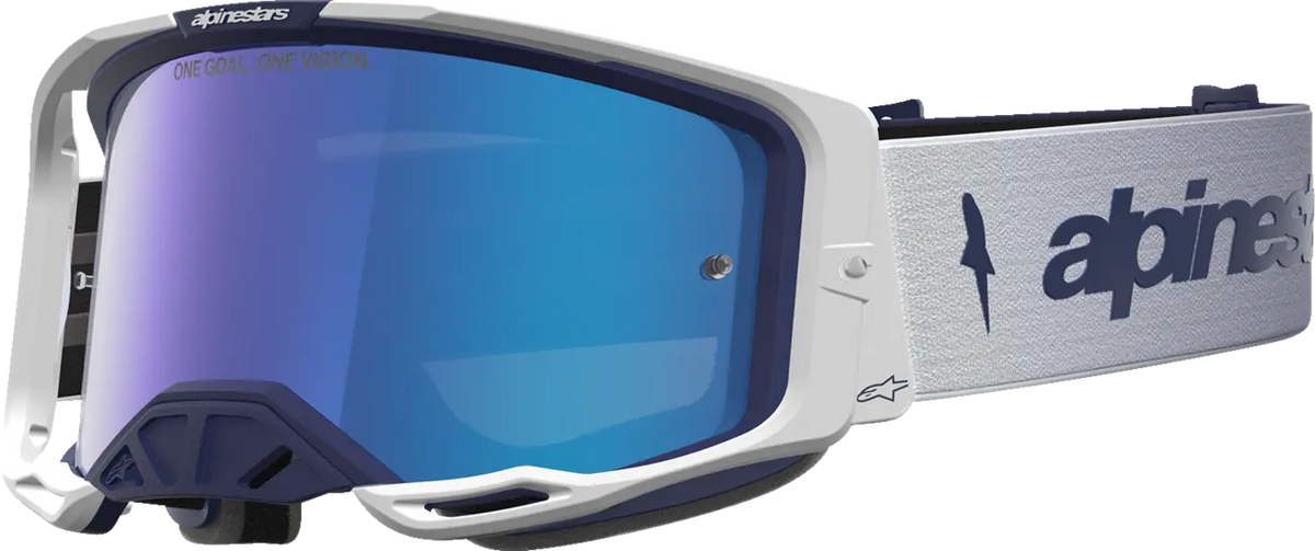 Alpinestars Vision 8 Goggle Navy White Mirror-Blue Amber Lens