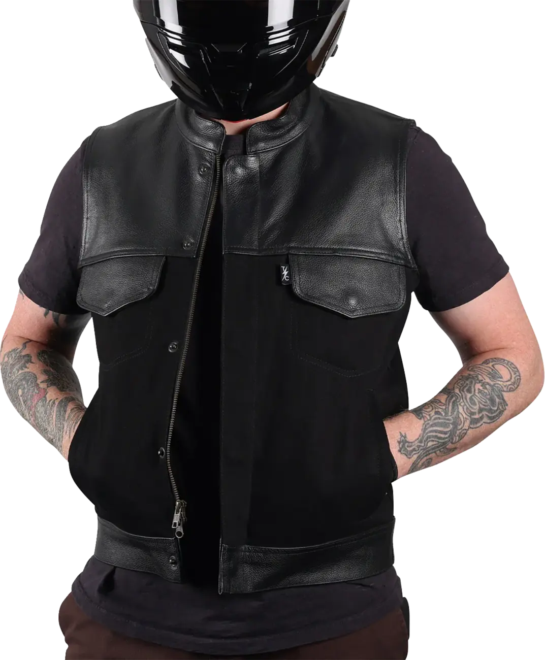 Thrashin Supply Co Kanan Leather Denim Riding Vest