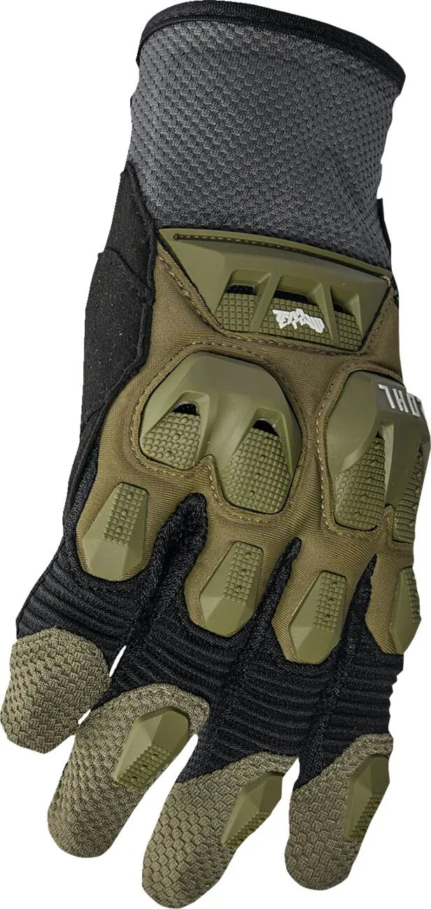 Thor Terrain Gloves - Black/Charcoal/Army Green