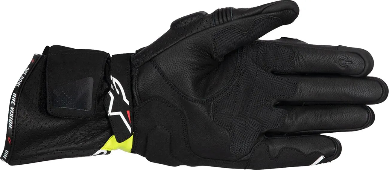 Alpinestars Sp-3 Leather Motorcycle Gloves - Black/White/Fluorescent Yellow