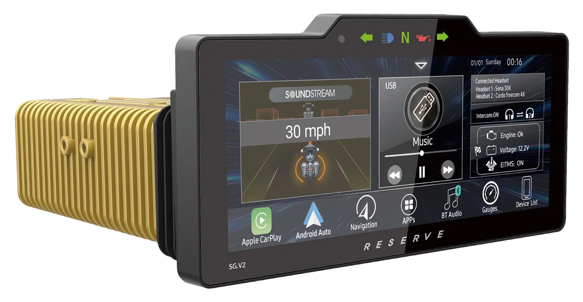 Soundstream V2 Radio with Apple Car Play & Android Auto 1998-2013 – Helmets