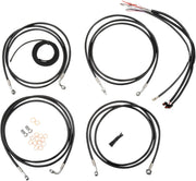 LA CHOPPERS Black Vinyl Braided Handlebar Cable Kit