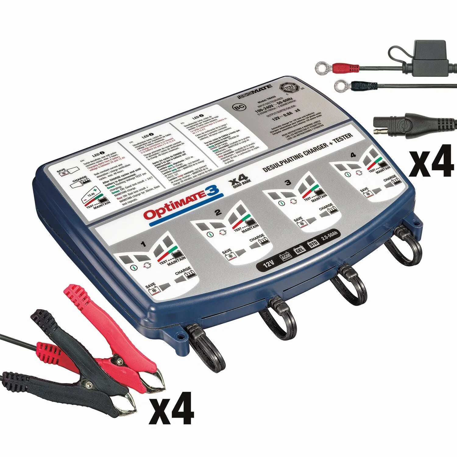 Tecmate Optimate 3 X 4 Bank Battery Charger