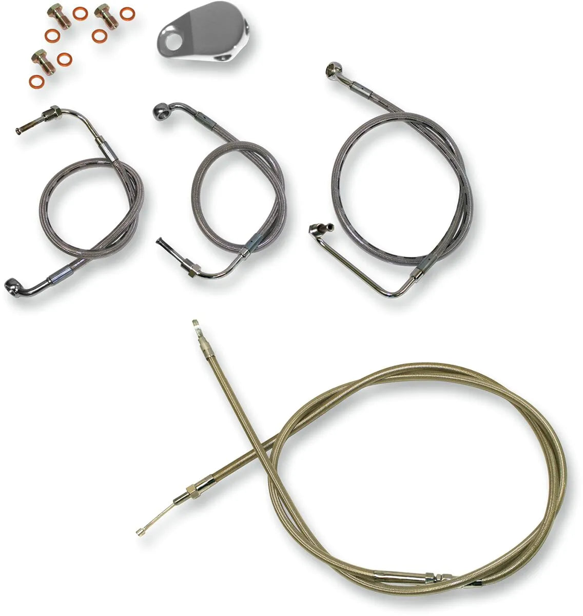 LA CHOPPERS Standard Stainless Braided Cable Kit for Ape Hanger
