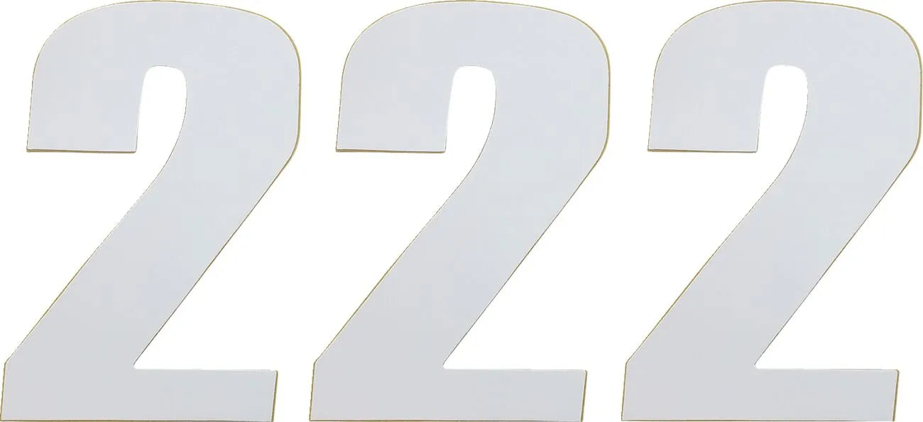 Moose Offroad Vinyl Race Numbers 6" White 3-pack