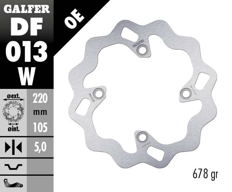 Galfer Wave Brake Rotor For Motorcycles - Rear