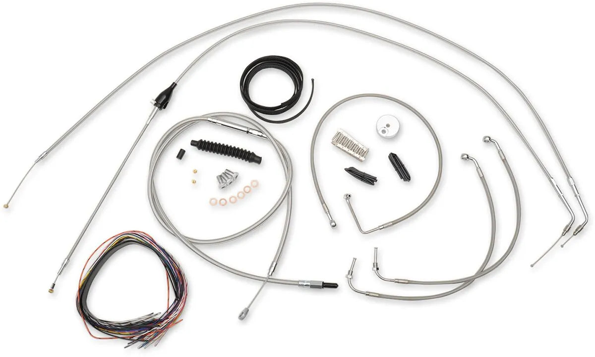 LA CHOPPERS Stainless Braided Handlebar Cable/Brake Line Kit