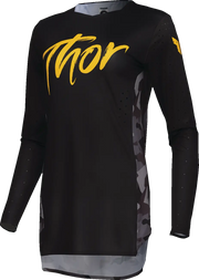 Thor Women's Sportmode Shadow Jersey - Black/Yellow/Camo Gray