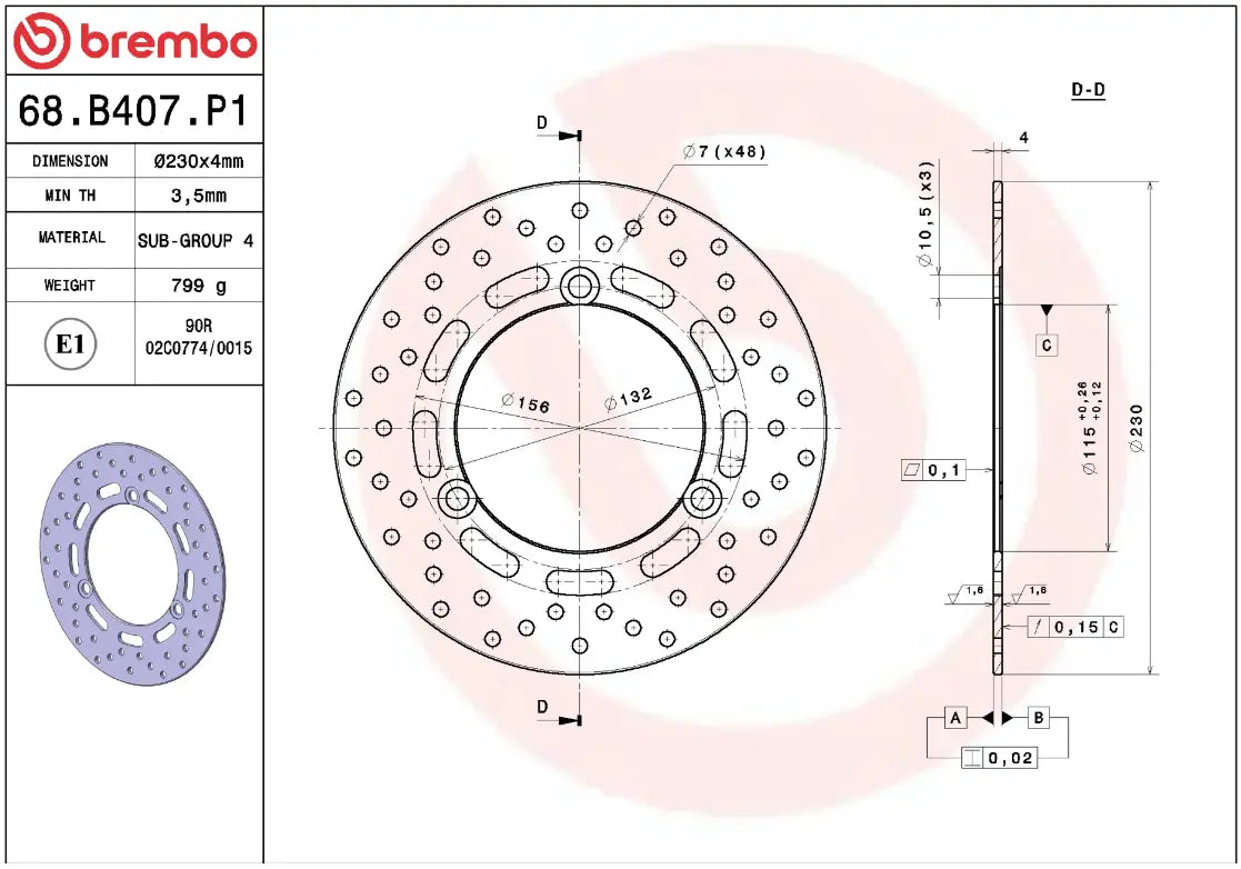 Brembo Serie Oro Brake Rotor Fixed - Prime Line