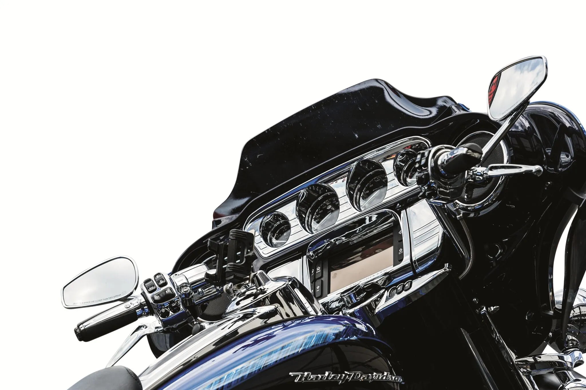 Kuryakyn Tri-line Gauge Trim - Chrome Aluminum
