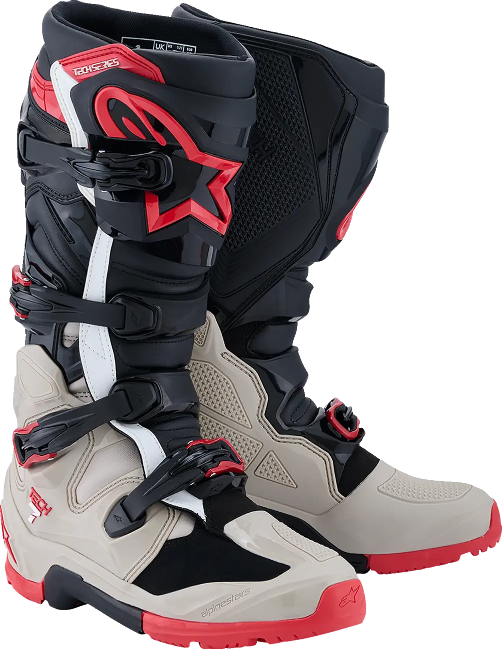 Alpinestars Tech 7 Enduro Boots Black Light Gray Bright Red