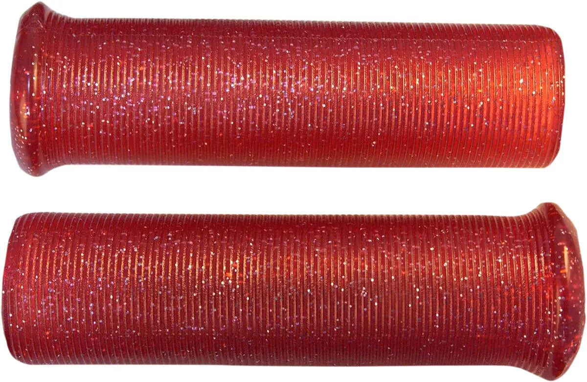 Emgo Star Fire Flake Grips - Red Sparkle