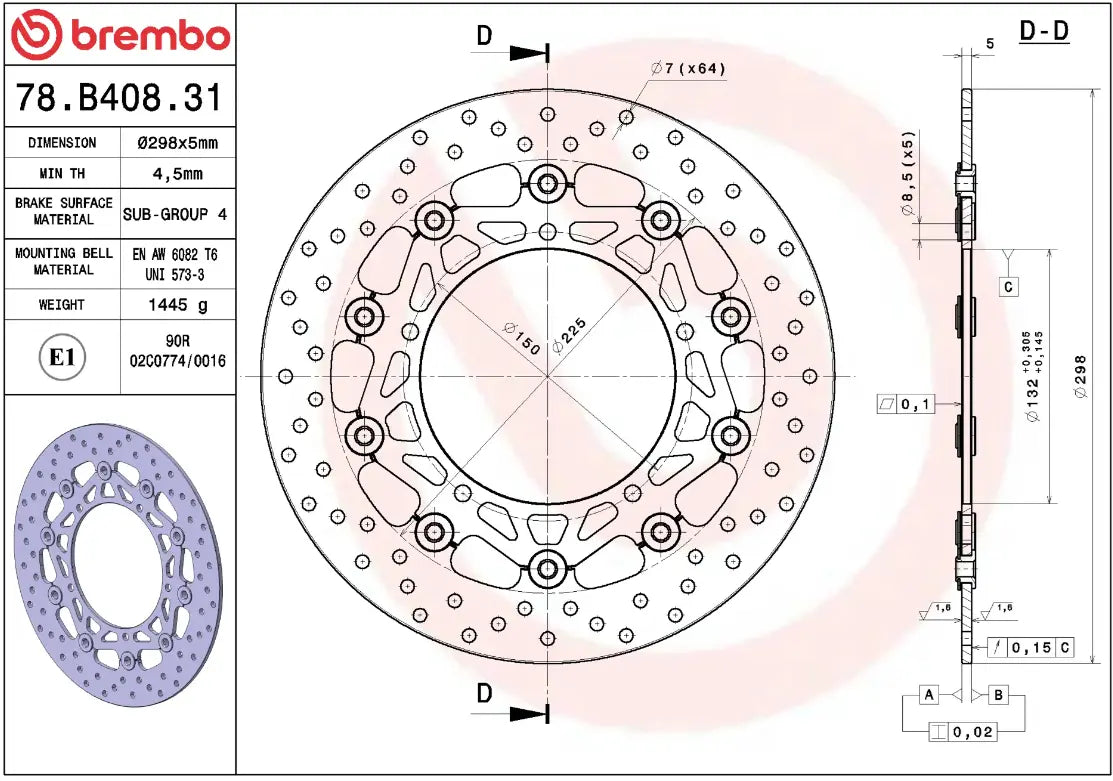 Brembo Serie Oro Brake Rotor Floating For Motorcycle