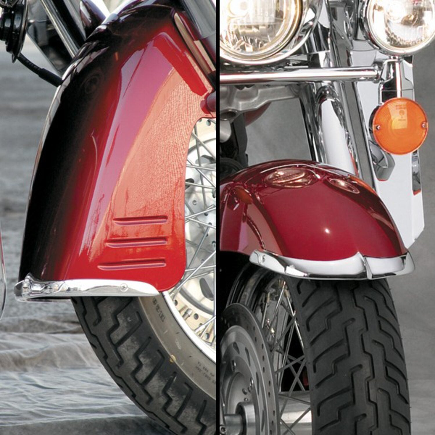 National Cycle cast front fender tip set chrome