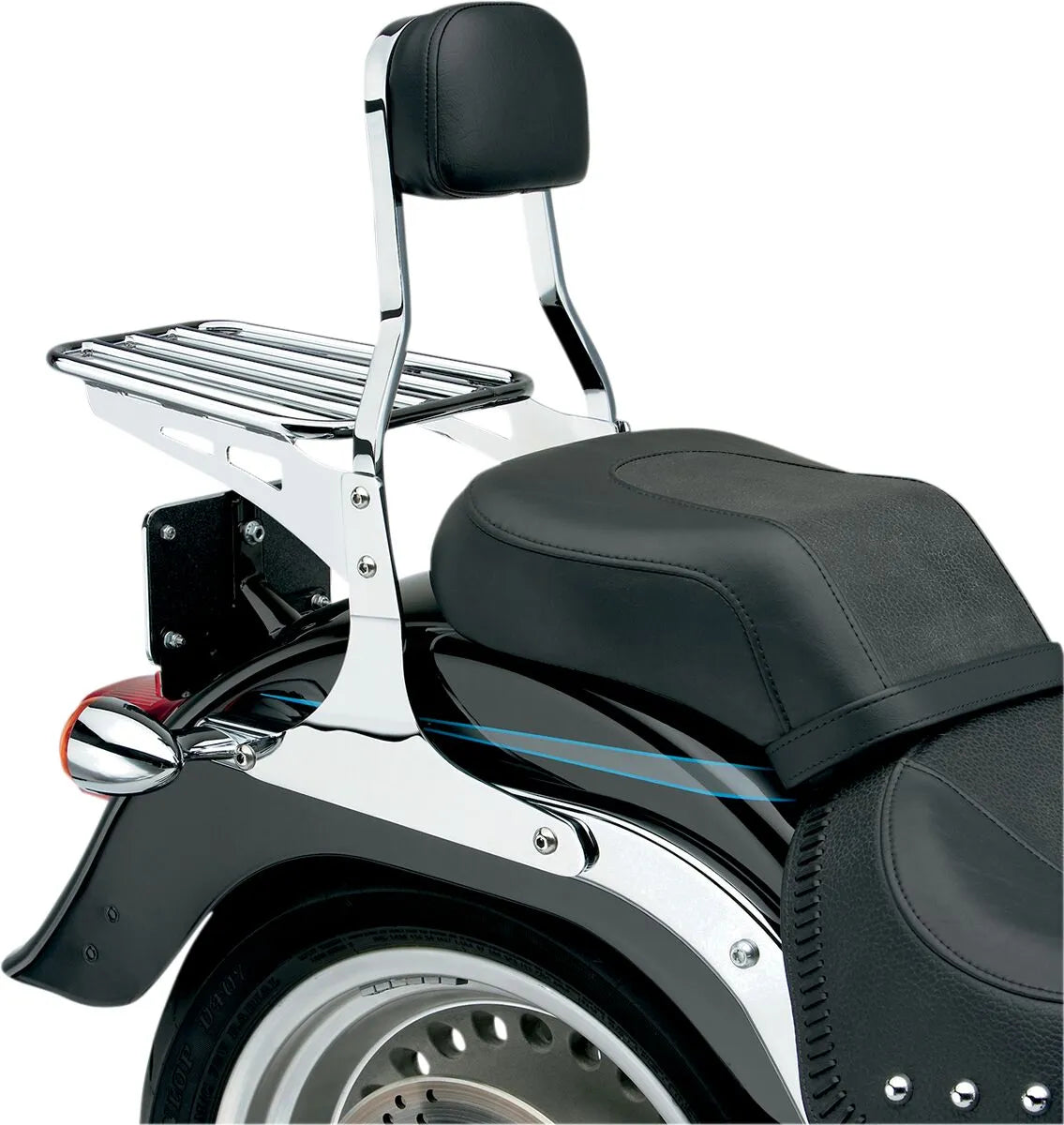 Cobra Square Sissy Bar - Chrome Finish