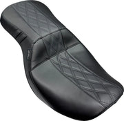 2-Up Le Pera Outcast Seat - Black Vinyl Motorcycle Seat - For Harley Davidson