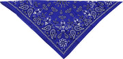 Zan Headgear Cotton Bandana Navy Paisley 22" x 22"