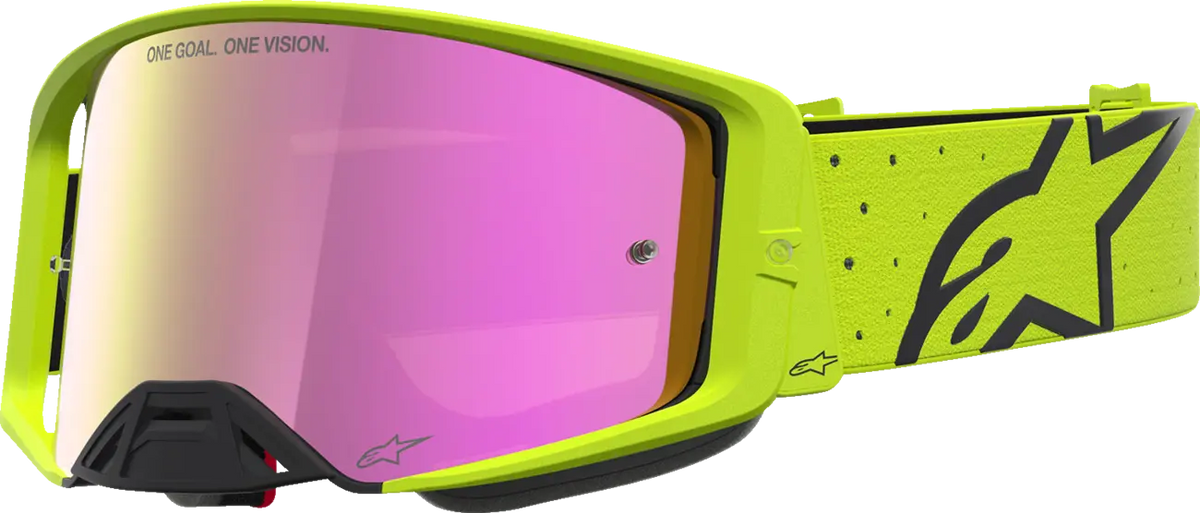 Alpinestars Supertech Vesta Goggles Yellow Fluo Black Mirror-Red