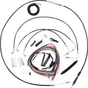 La Choppers Complete Black Vinyl Braided Cable/Brake Line Kit