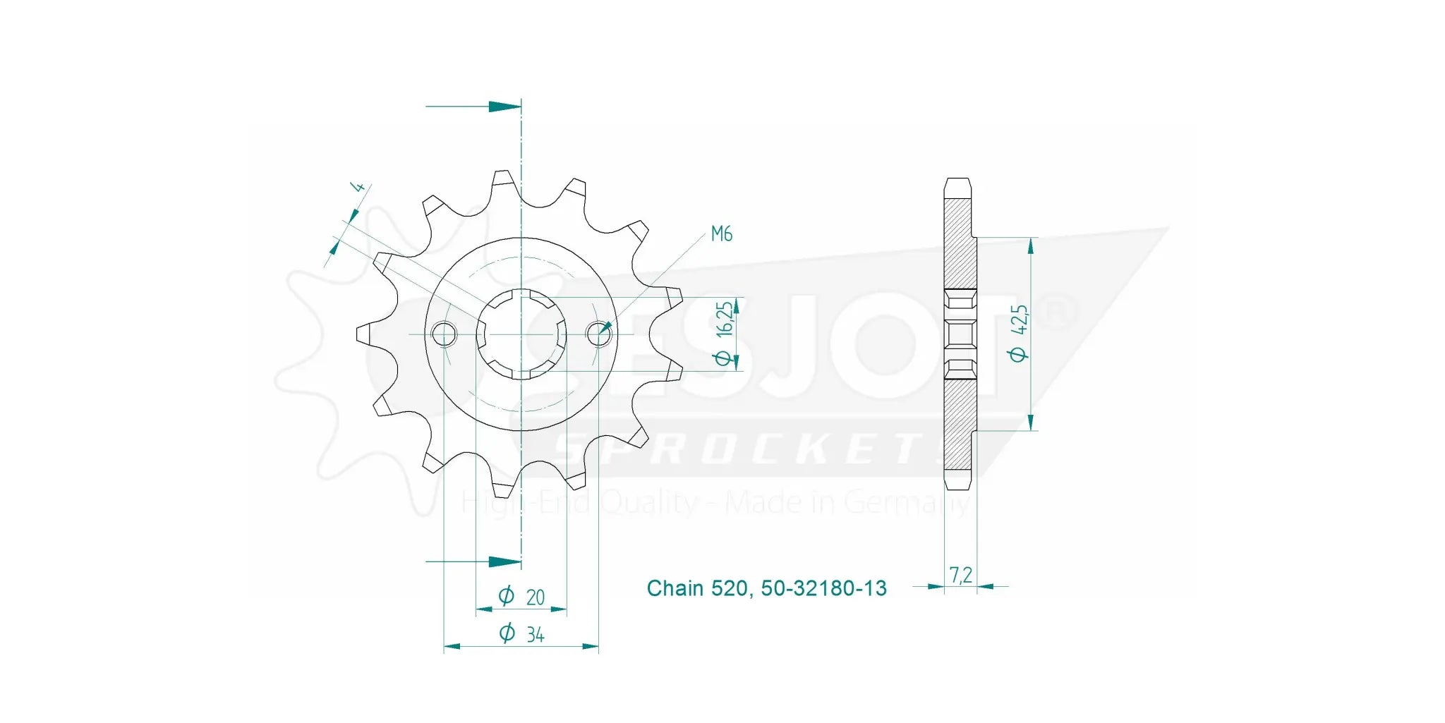 Esjot 520 Front Sprocket - High-performance Steel