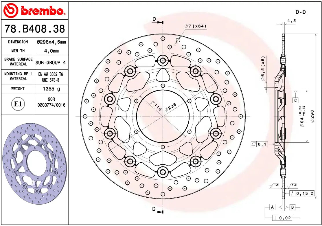 Brembo Serie Oro Floating Brake Rotor