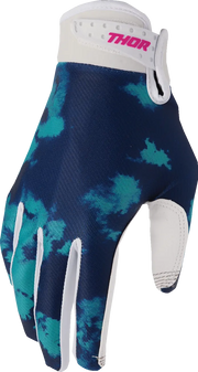 Thor Youth Launchmode Bleach Gloves - Aqua/White