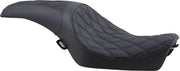 Drag Specialties Predator Seat - Black Double Diamond - For Harley Davidson