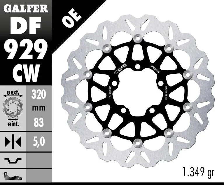 Galfer Brake Rotors For Motorcycles - 320mm Floating Rotor