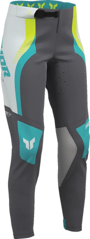 Thor Women's Sportmode Velocity Pants - Gray/White/Fluorescent Yellow/Aqua