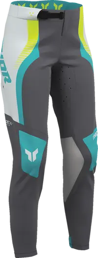 Thor Women's Sportmode Velocity Pants - Gray/White/Fluorescent Yellow/Aqua