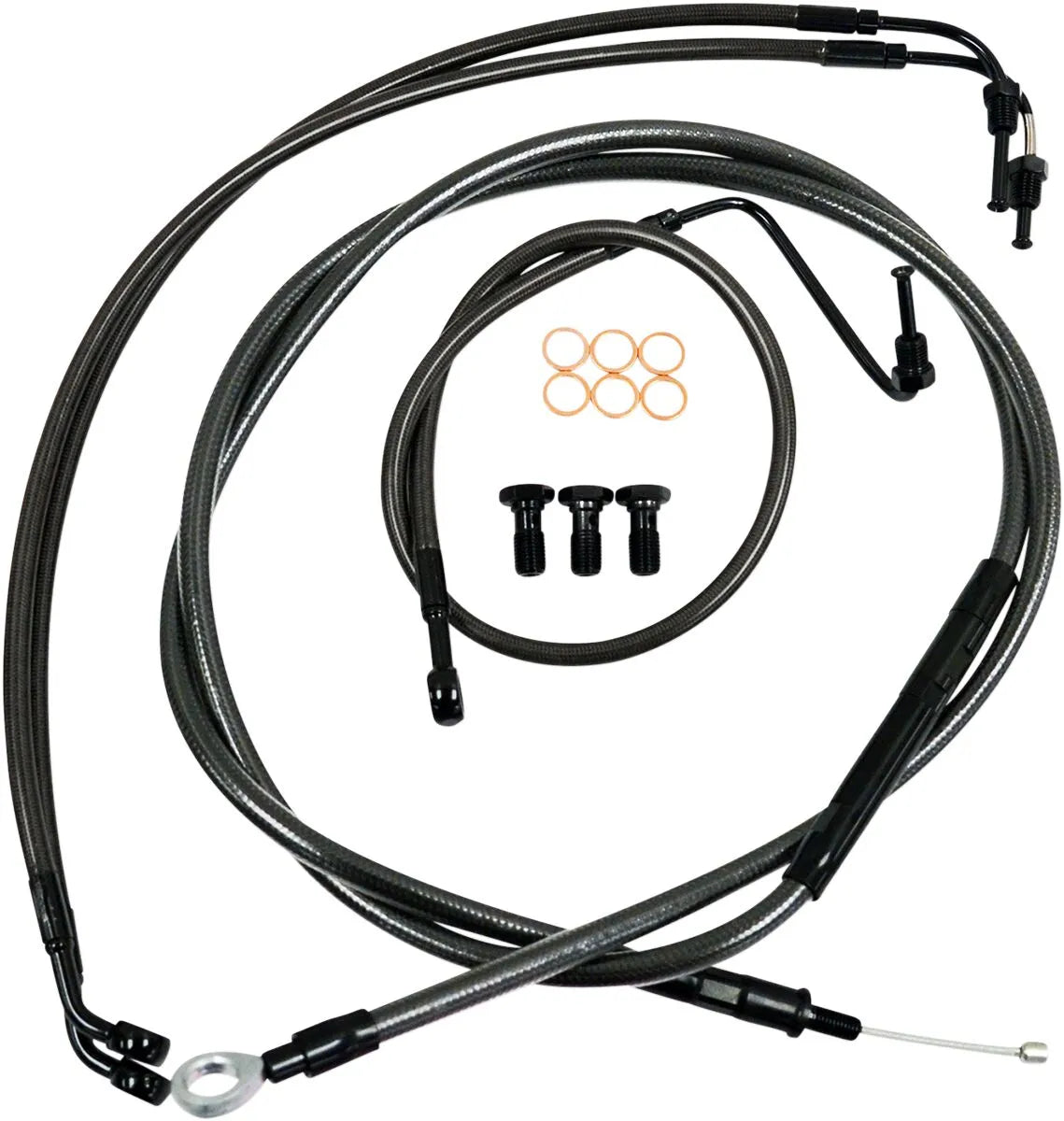 LA CHOPPERS Midnight Braided Handlebar Cable Kit for Ape Hangers