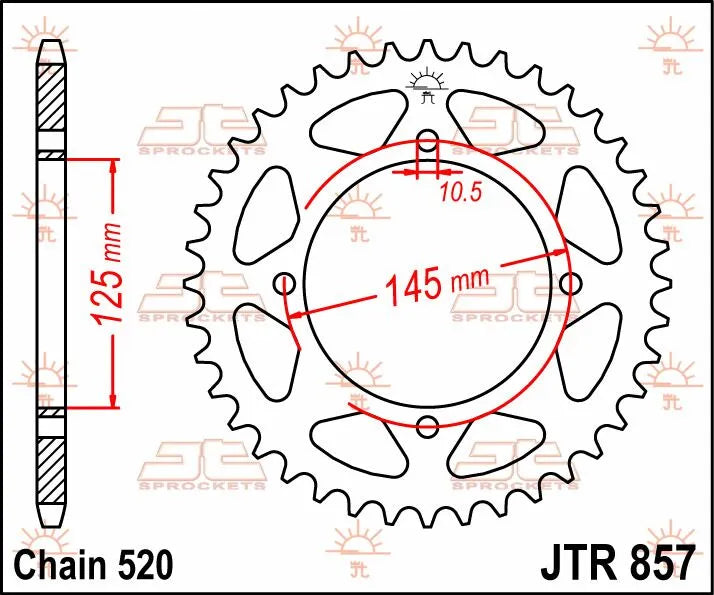 Jt Sprockets Steel Rear Sprocket - 520, 46t