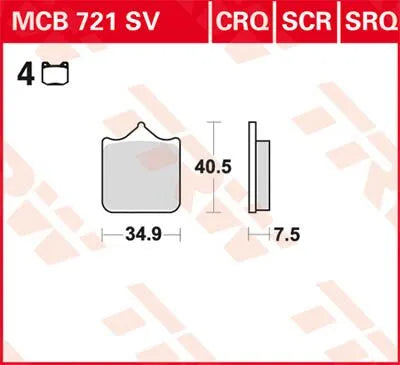 Trw Sv Series Sintered Brake Pads - Front Brake Use