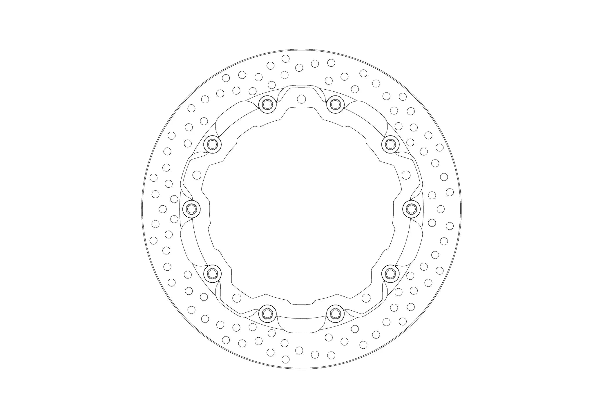 Moto-master Halo Series Flydende Racing Bremse Rotor - Foran