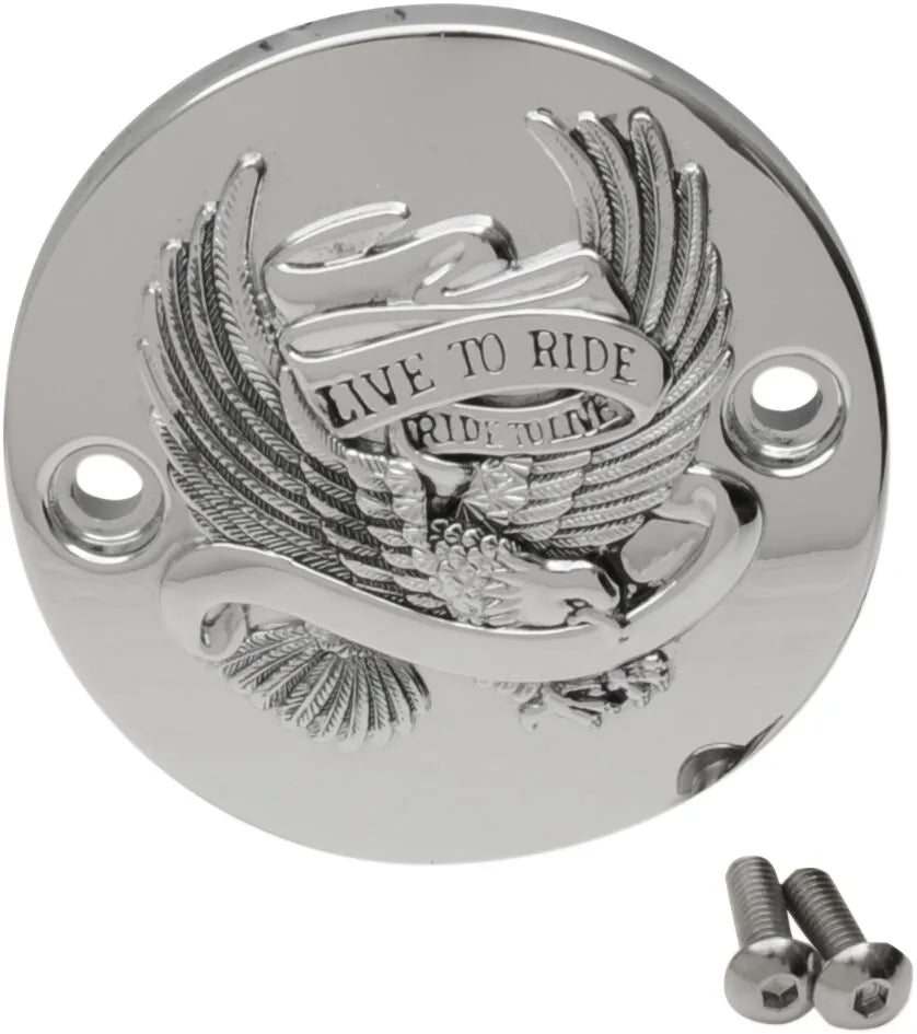 Drag Specialties Live To Ride Points Cover - Black/chrome