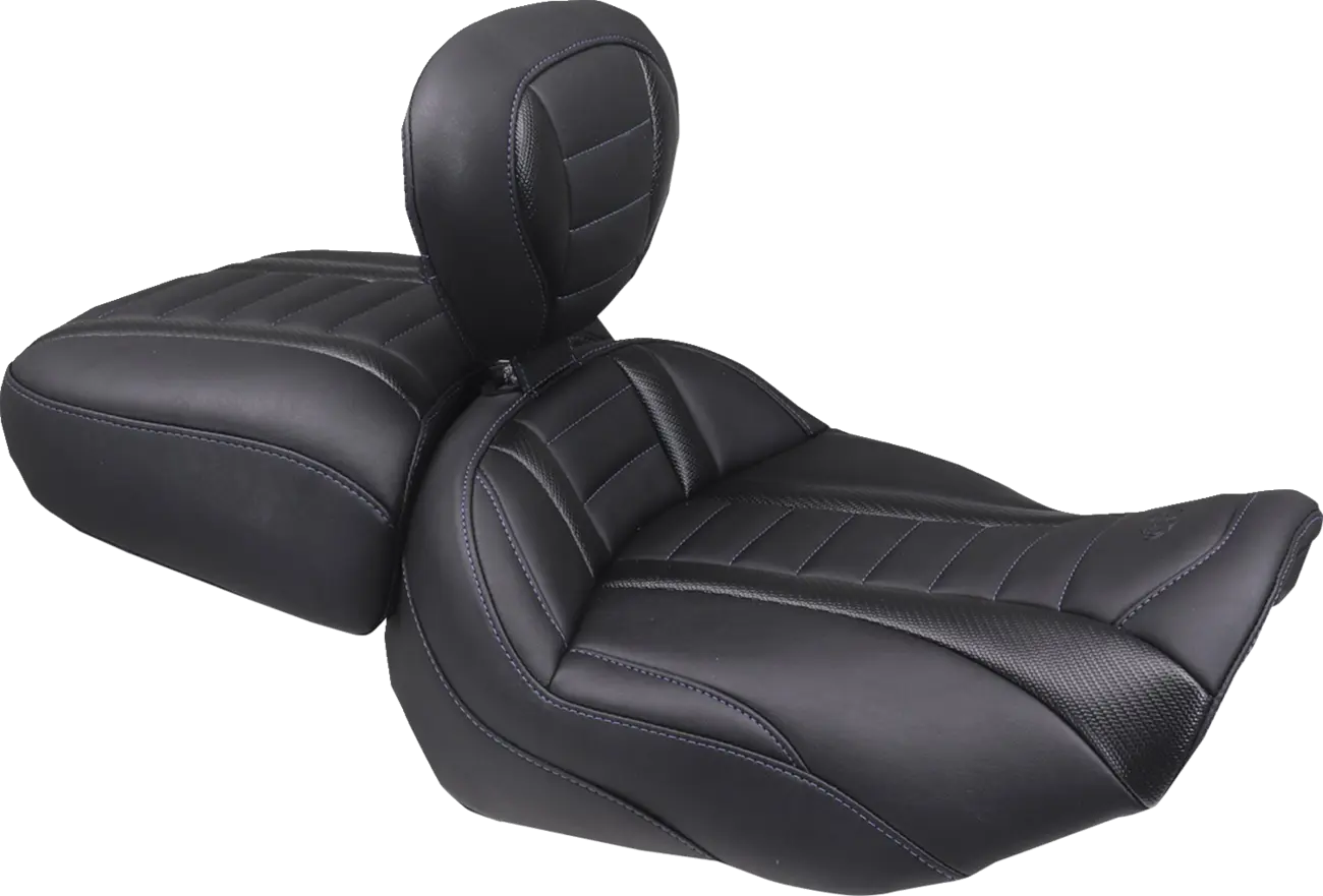 Rear Mustang Wide Deluxe Touring Passenger Seat - For Harley Davidson