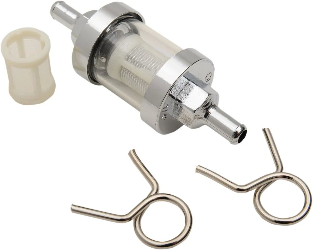 Emgo Universal Inline Fuel Filter For 1/4" Fuel Line