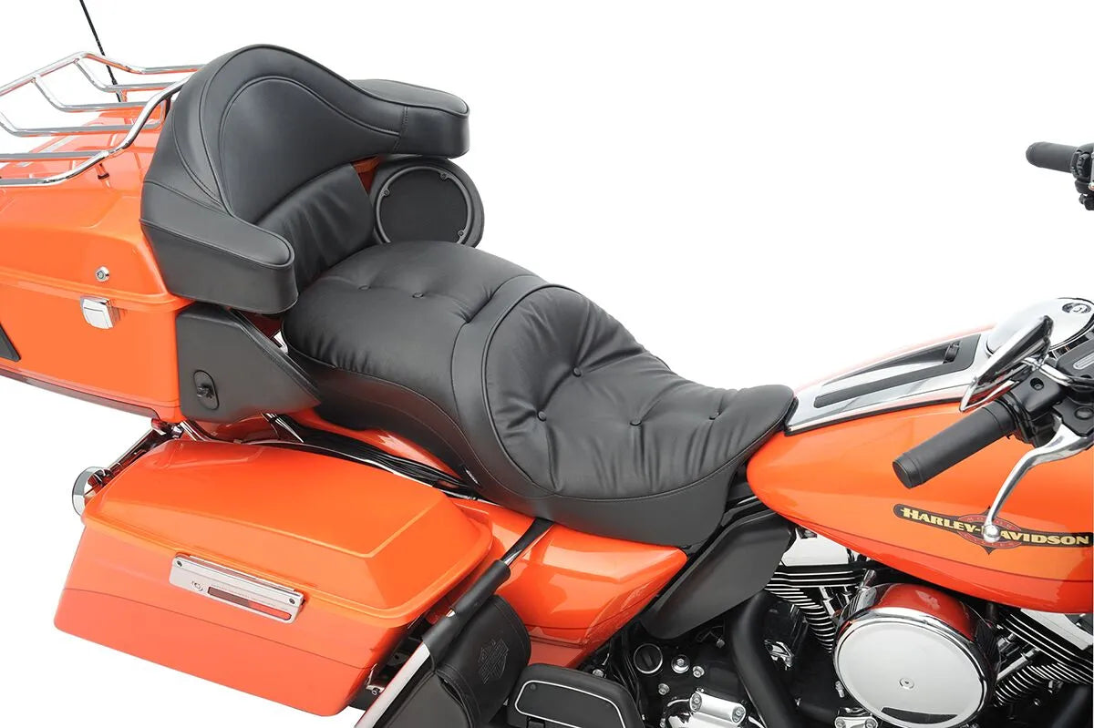 Drag Specialties 2-up Leather Touring Seat - For Harley Davidson