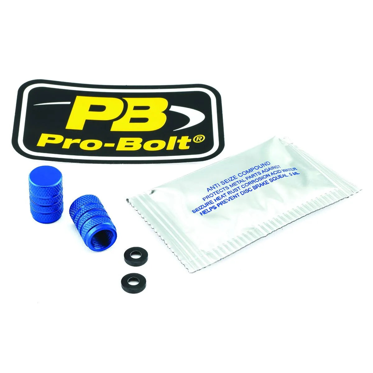 Pro Bolt Aluminium Valve Stem Cap Black 2 Pack for Suzuki Yamaha