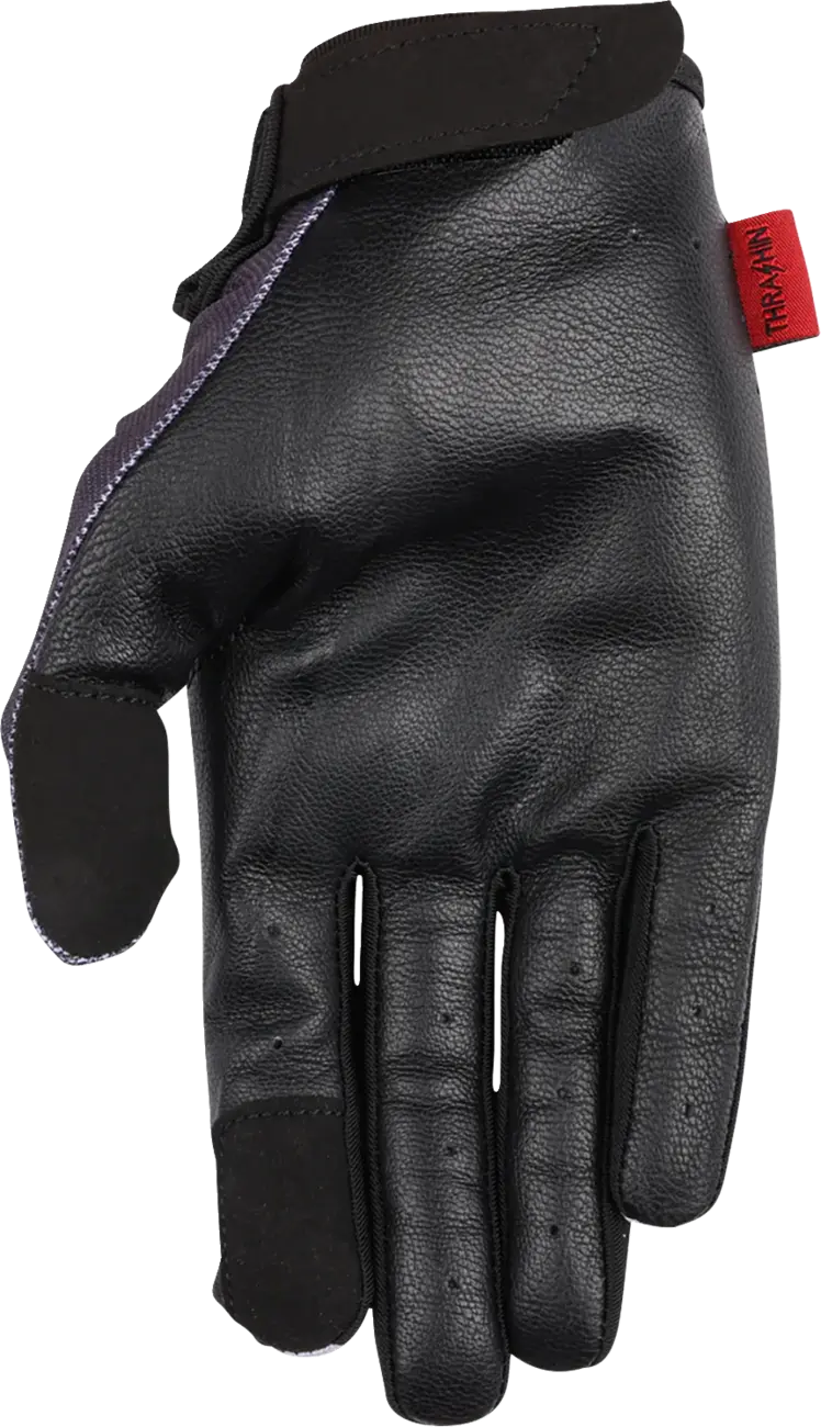 Thrashin Supply Co - Stealth Leather Palm Flame Gloves Gray