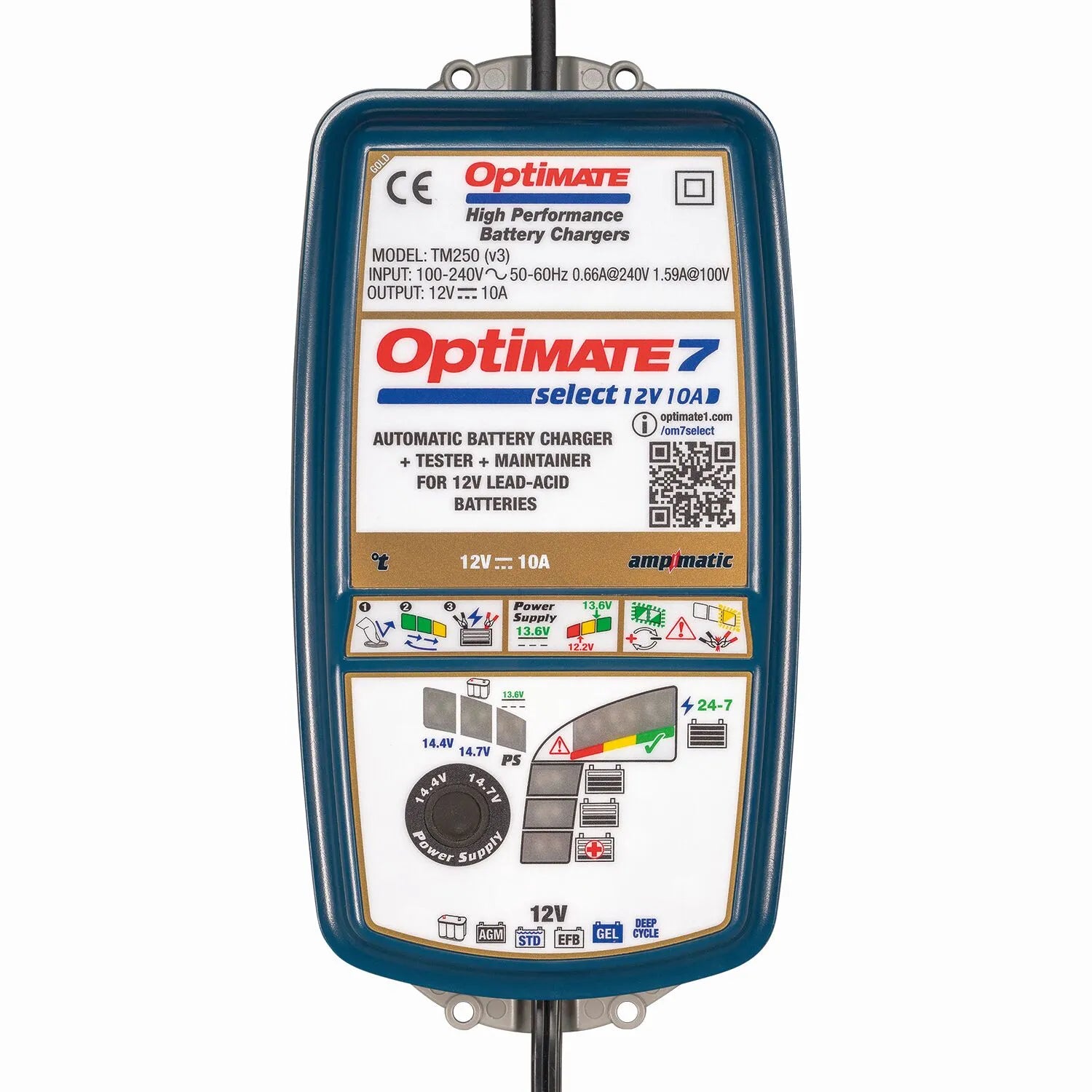 Tecmate Optimate 7 Select 12v 10a Battery Charger