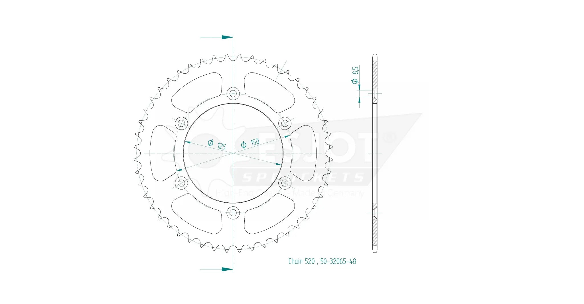 Esjot 520 Standard Rear Sprocket