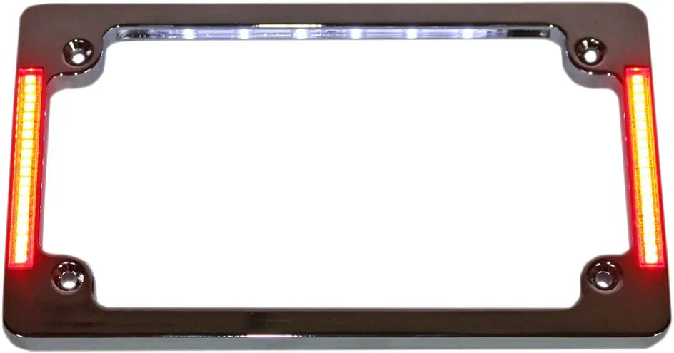 Custom Dynamics Tri-horizontal Led Motorcycle Plate Frame
