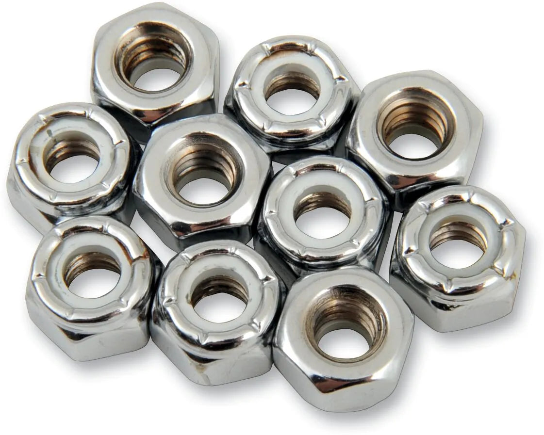Drag Specialties 1/4-20 Chrome Nylon Nut