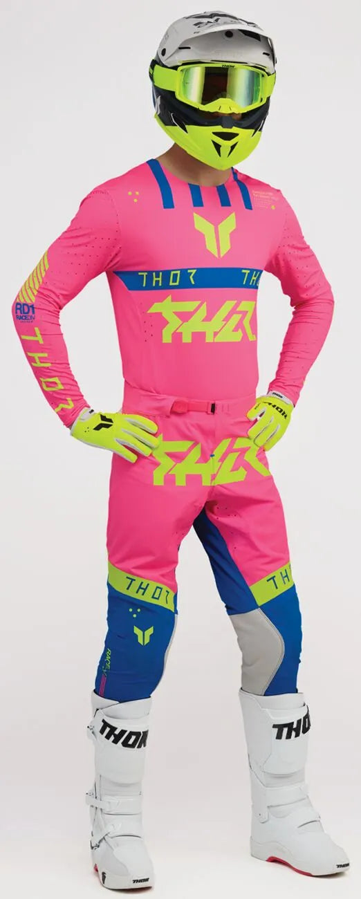 Thor Sportmode Flite Pants - Blue/Fluorescent Pink/Fluorescent Yellow