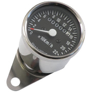 MCS Mini speedometer 2:1 mph chrome with black face plate