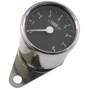 MCS Mini tachometer electronic - 8000 RPM - Chrome