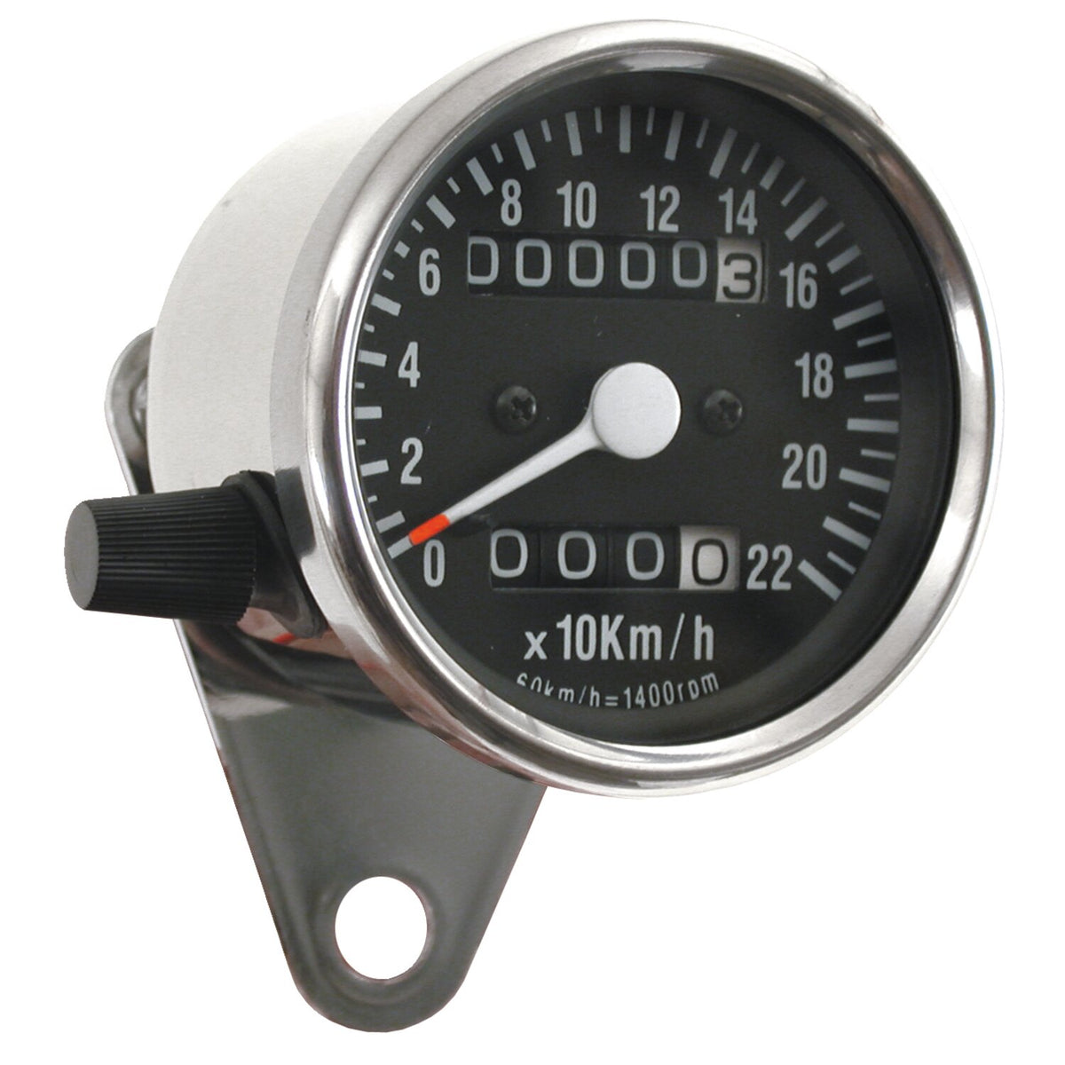 MCS Mini speedo 2:1 mph - with tripmeter chrome