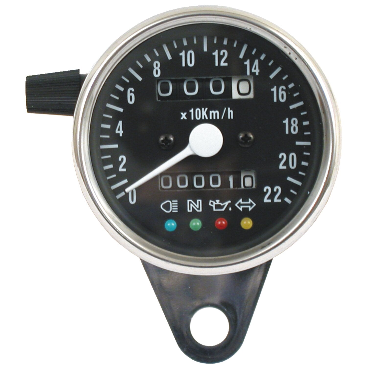 MCS LED mini speedo 2:1 mph - Chrome with black face plate